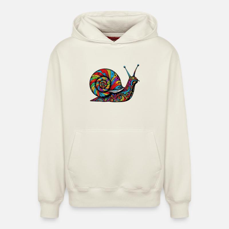 Escargot - Sweat à capuche unisexe décontracté en coton biologique – de SPREAD - blanc cassé