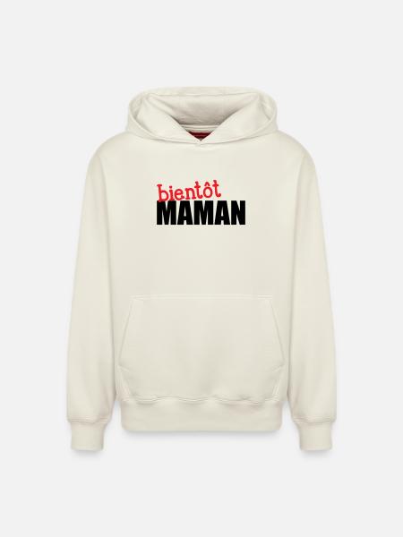 bientôt Maman ! Cadeau de grossesse - Sweat à capuche unisexe décontracté en coton biologique – de SPREAD - blanc cassé