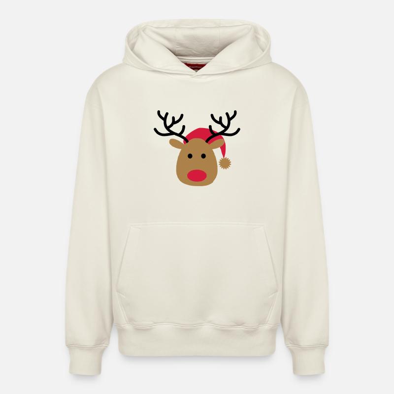 Noël - Sweat à capuche unisexe décontracté en coton biologique – de SPREAD - blanc cassé