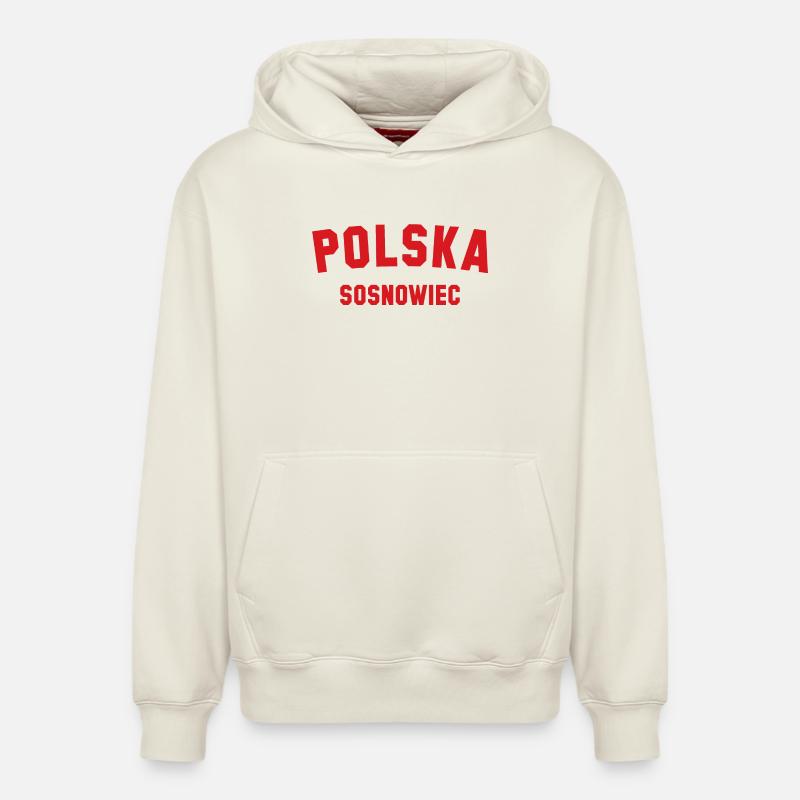SOSNOWIEC Polska Pologne - Sweat à capuche unisexe décontracté en coton biologique – de SPREAD - blanc cassé