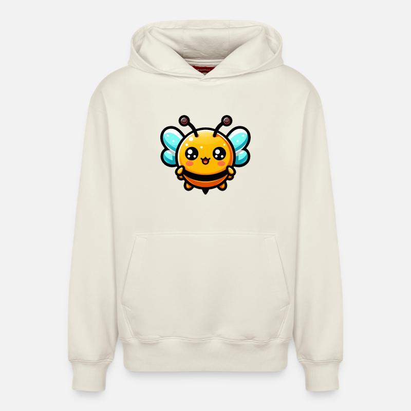 Abeille - Sweat à capuche unisexe décontracté en coton biologique – de SPREAD - blanc cassé