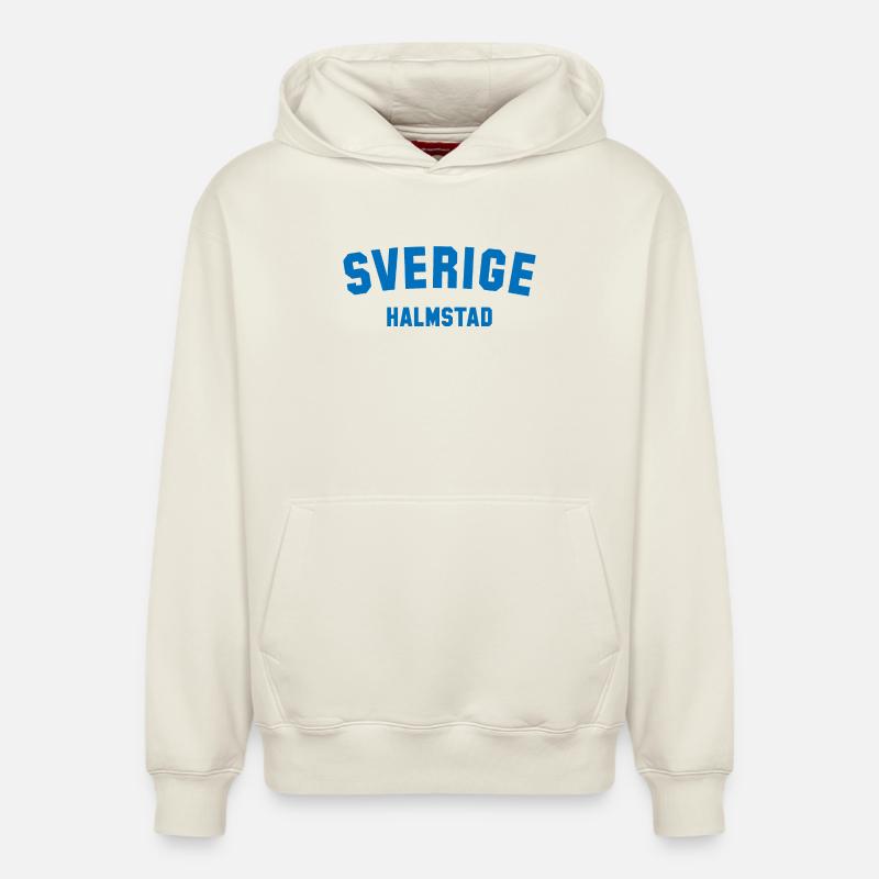 HALMSTAD Suède Schweden - Sweat à capuche unisexe décontracté en coton biologique – de SPREAD - blanc cassé