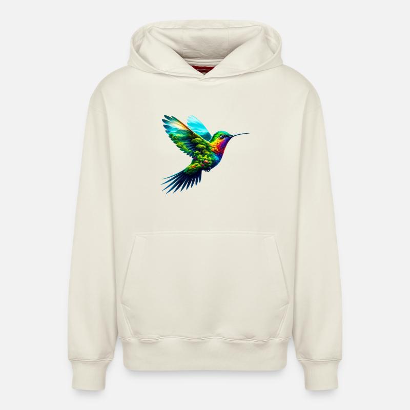 Colibri - Sweat à capuche unisexe décontracté en coton biologique – de SPREAD - blanc cassé