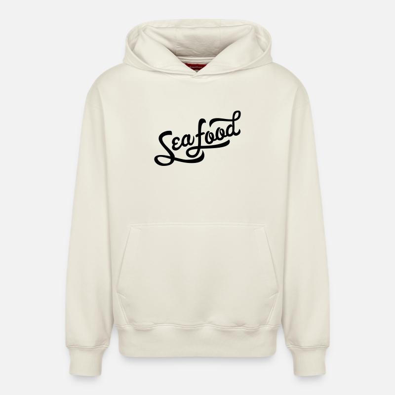 Fruits de mer - Sweat à capuche unisexe décontracté en coton biologique – de SPREAD - blanc cassé