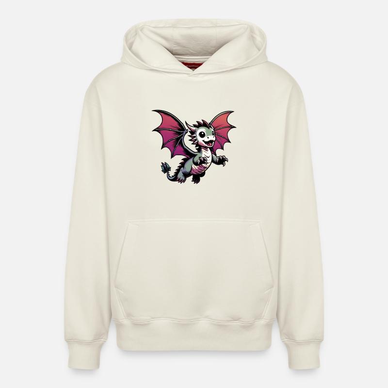 Dragon - Sweat à capuche unisexe décontracté en coton biologique – de SPREAD - blanc cassé