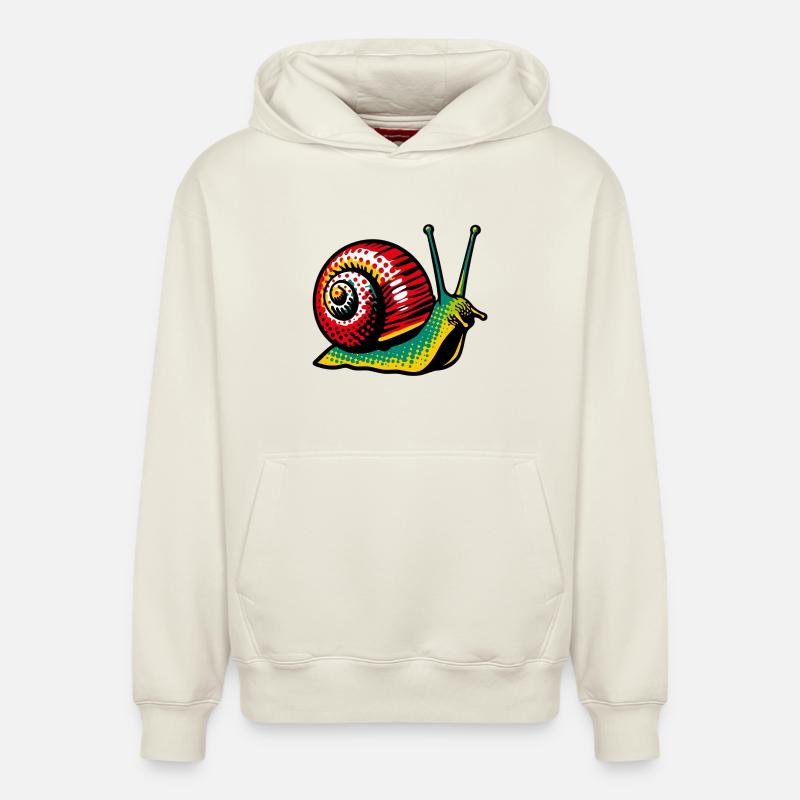 Escargot - Sweat à capuche unisexe décontracté en coton biologique – de SPREAD - blanc cassé