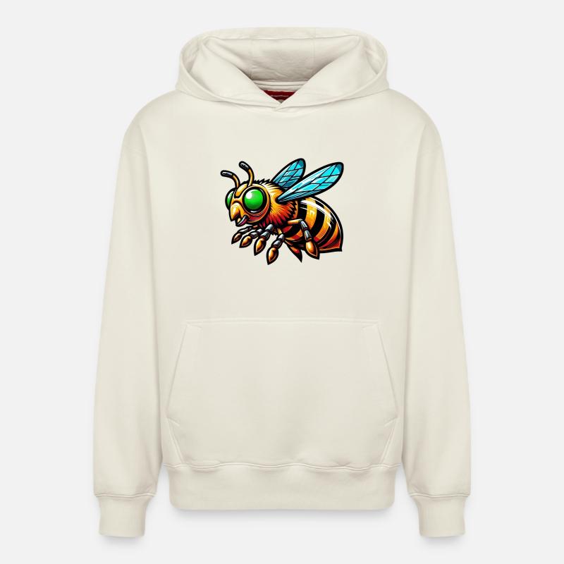 Abeille - Sweat à capuche unisexe décontracté en coton biologique – de SPREAD - blanc cassé