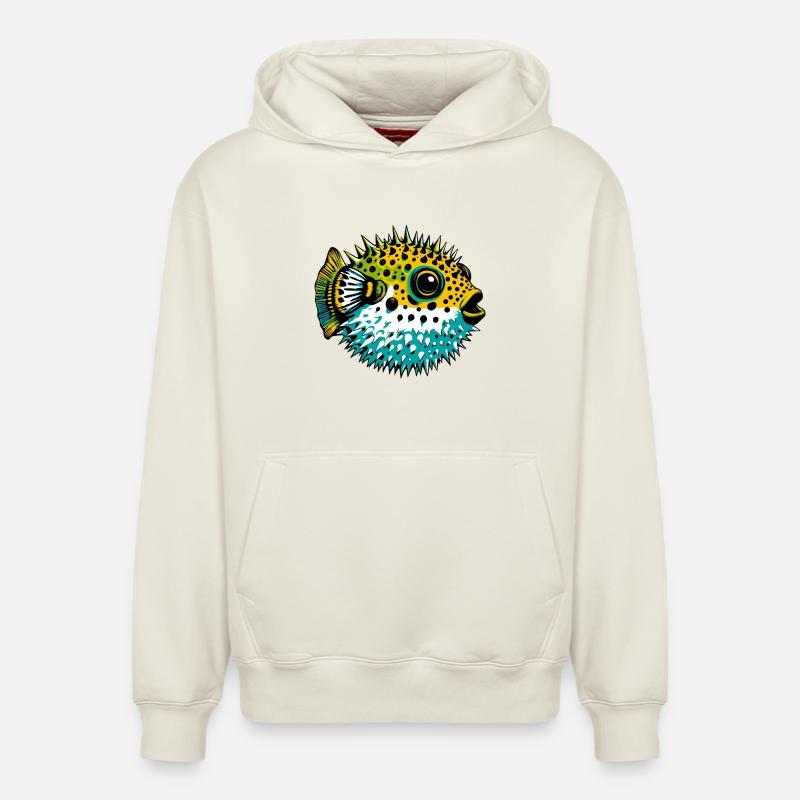 Blowfish - Sweat à capuche unisexe décontracté en coton biologique – de SPREAD - blanc cassé