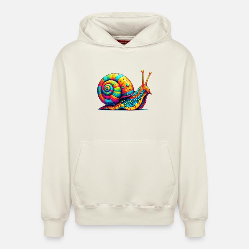 Escargot - Sweat à capuche unisexe décontracté en coton biologique – de SPREAD - blanc cassé