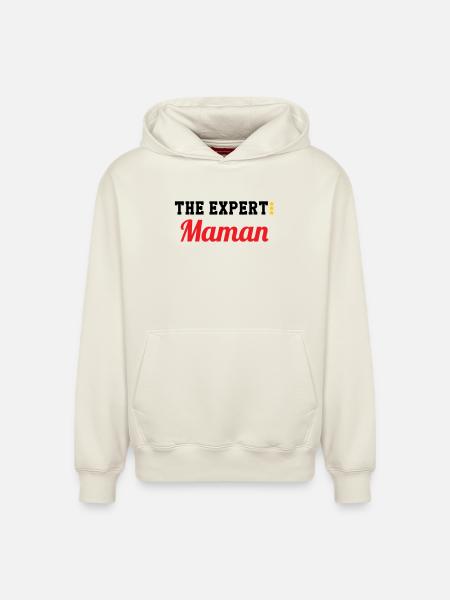 Maman l'experte - Sweat à capuche unisexe décontracté en coton biologique – de SPREAD - blanc cassé