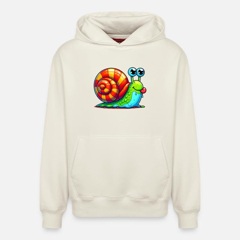 Escargot - Sweat à capuche unisexe décontracté en coton biologique – de SPREAD - blanc cassé