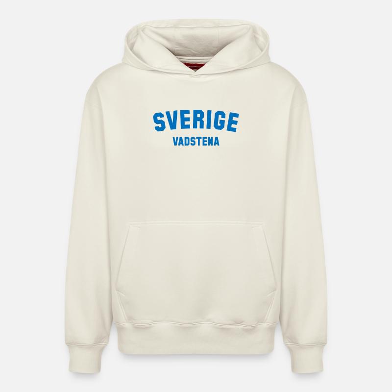 VADSTENA, Sverige, Suède - Sweat à capuche unisexe décontracté en coton biologique – de SPREAD - blanc cassé
