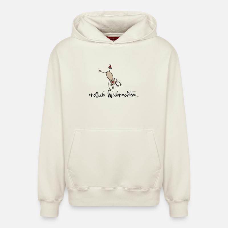 Noël drôle - Sweat à capuche unisexe décontracté en coton biologique – de SPREAD - blanc cassé
