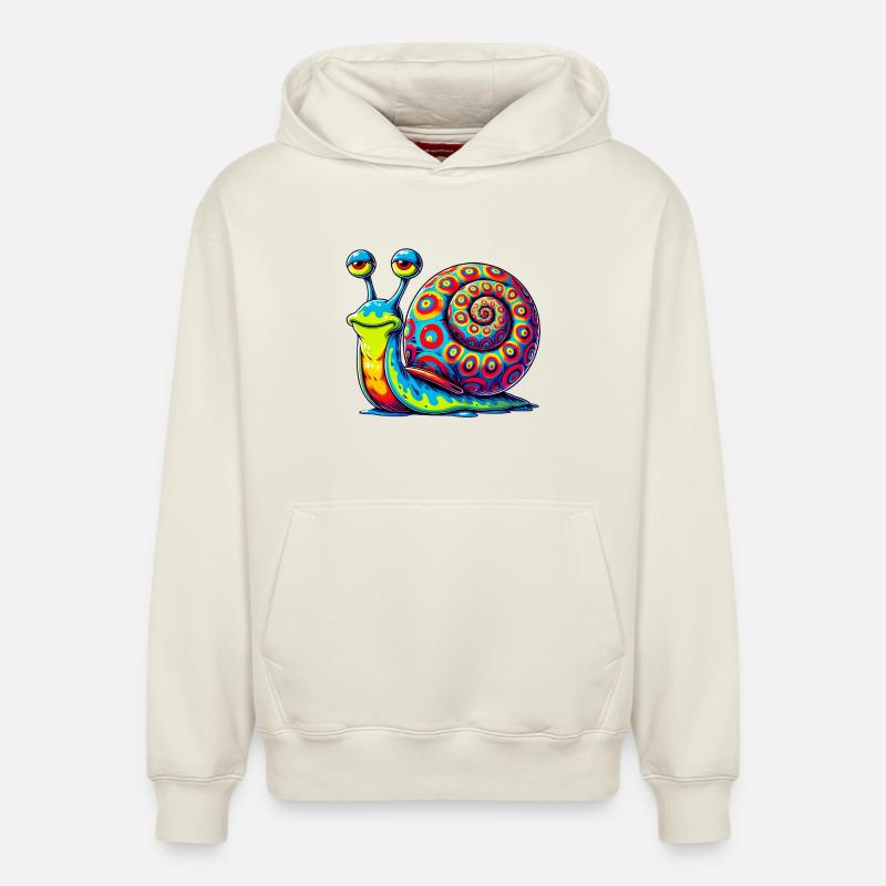 Escargot - Sweat à capuche unisexe décontracté en coton biologique – de SPREAD - blanc cassé