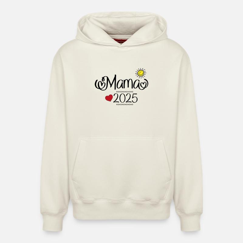 Maman 2025 - Sweat à capuche unisexe décontracté en coton biologique – de SPREAD - blanc cassé