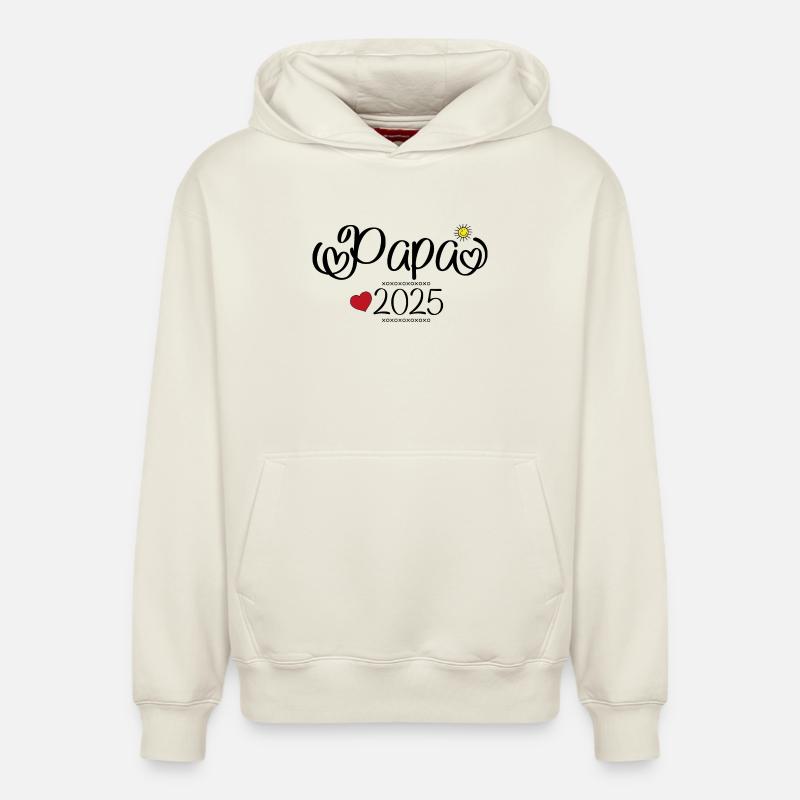 Papa 2025 - Sweat à capuche unisexe décontracté en coton biologique – de SPREAD - blanc cassé