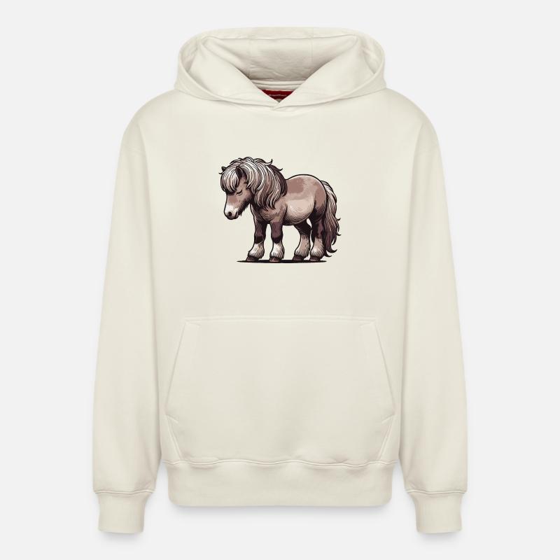 Poney - Sweat à capuche unisexe décontracté en coton biologique – de SPREAD - blanc cassé