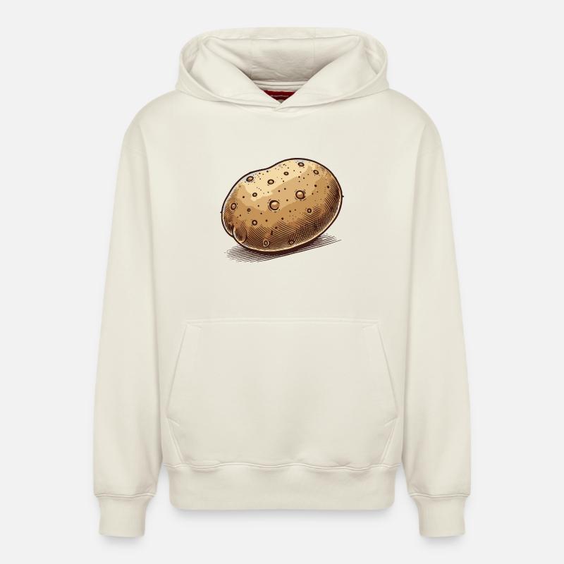 Pomme de terre - Sweat à capuche unisexe décontracté en coton biologique – de SPREAD - blanc cassé