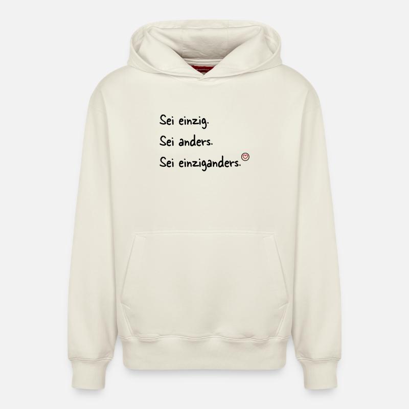 Sei einziganders - Relaxed Unisex Organic Hoodie – von SPREAD - Naturweiß