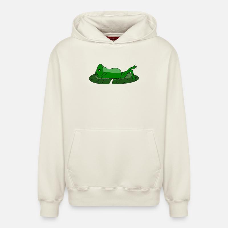 Grenouille Crapaud Crapaud froid - Sweat à capuche unisexe décontracté en coton biologique – de SPREAD - blanc cassé