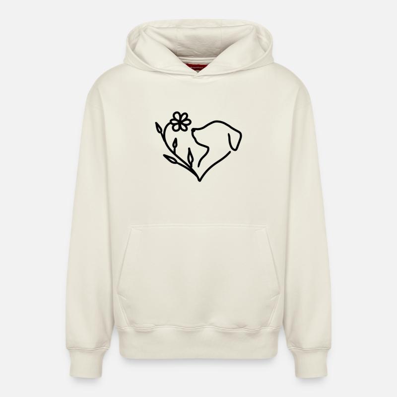 Doglover - Sweat à capuche unisexe décontracté en coton biologique – de SPREAD - blanc cassé