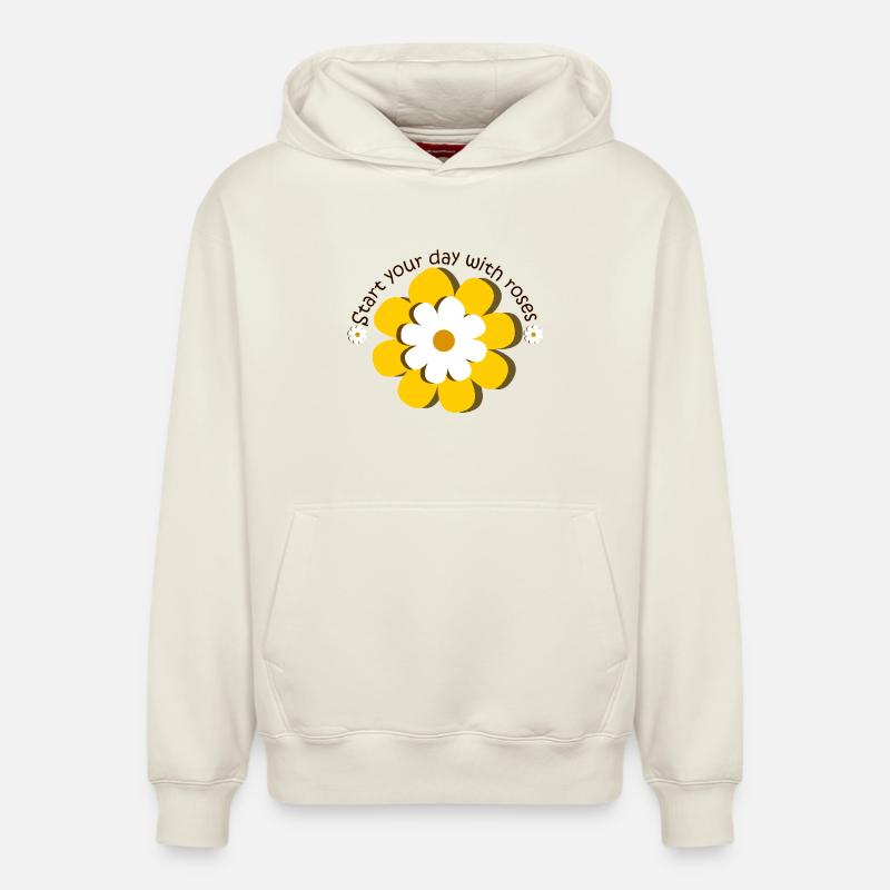Journée des fleurs - Sweat à capuche unisexe décontracté en coton biologique – de SPREAD - blanc cassé