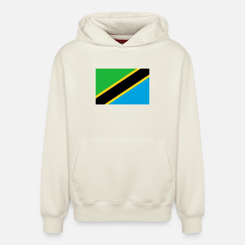 Tanzanie - Sweat à capuche unisexe décontracté en coton biologique – de SPREAD - blanc cassé