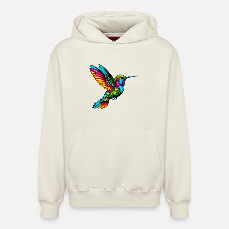 Colibri - Sweat à capuche unisexe décontracté en coton biologique – de SPREAD - blanc cassé