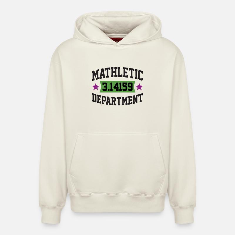 Département Mathletic - Sweat à capuche unisexe décontracté en coton biologique – de SPREAD - blanc cassé