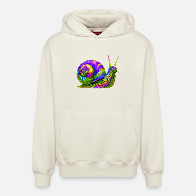 Escargot - Sweat à capuche unisexe décontracté en coton biologique – de SPREAD - blanc cassé