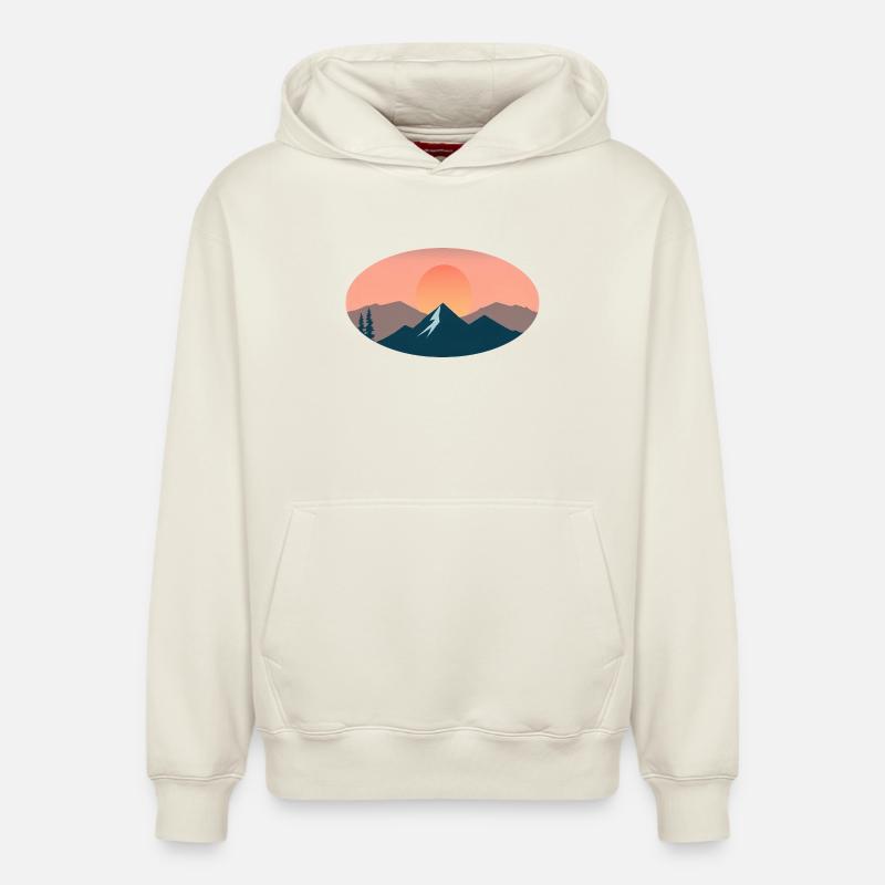 sun set - Sweat à capuche unisexe décontracté en coton biologique – de SPREAD - blanc cassé