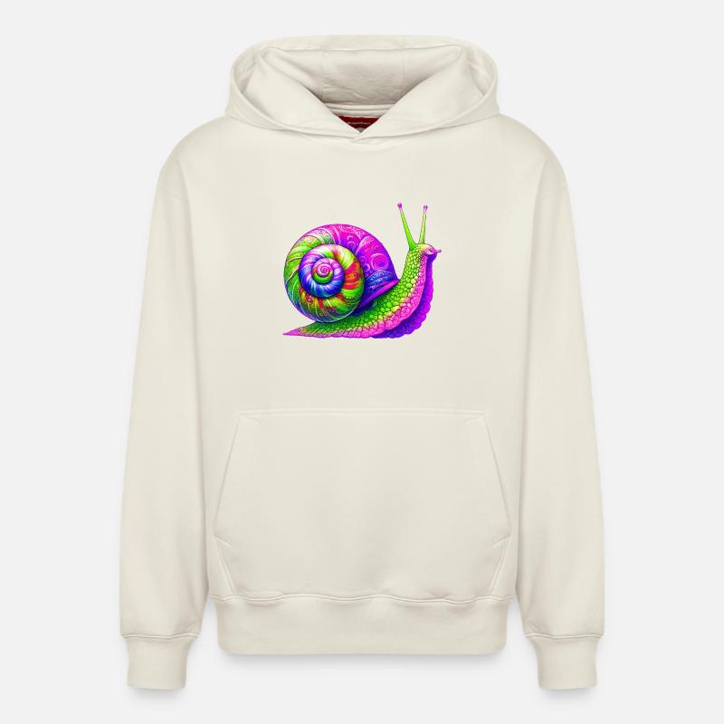 Escargot - Sweat à capuche unisexe décontracté en coton biologique – de SPREAD - blanc cassé