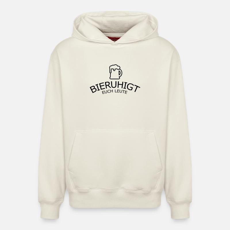 Bieruhigt euch Leute - Relaxed Unisex Organic Hoodie – von SPREAD - Naturweiß