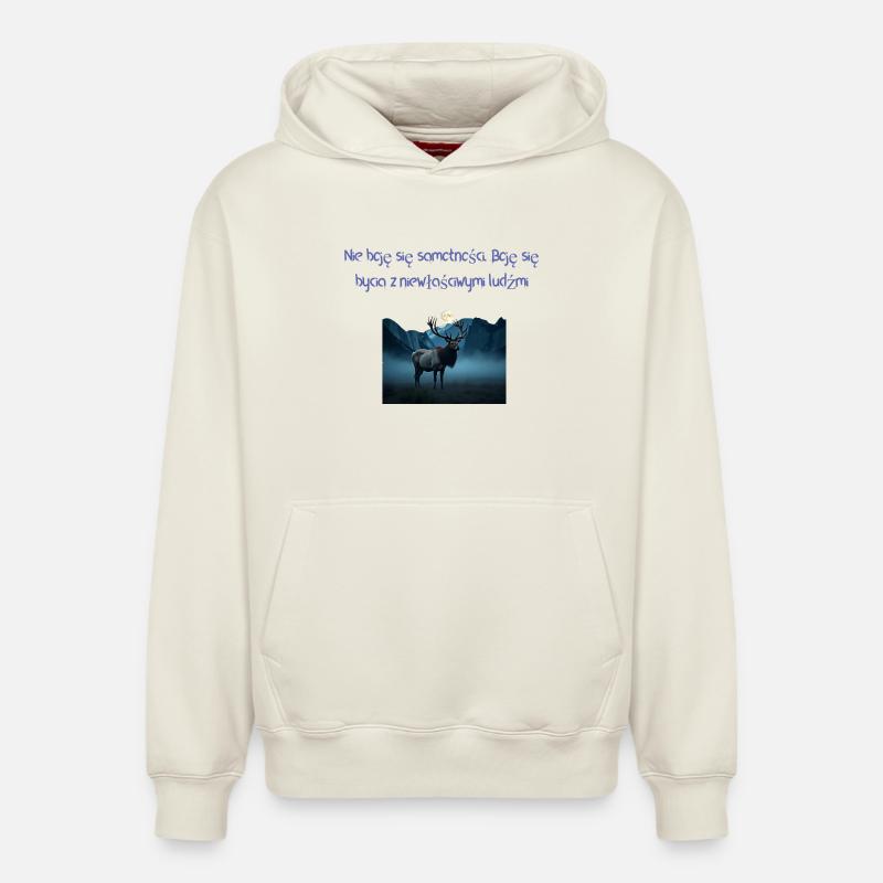 solitude - Sweat à capuche unisexe décontracté en coton biologique – de SPREAD - blanc cassé