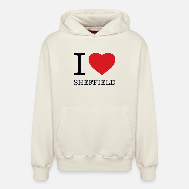 J’ADORE SHEFFIELD - Sweat à capuche unisexe décontracté en coton biologique – de SPREAD - blanc cassé