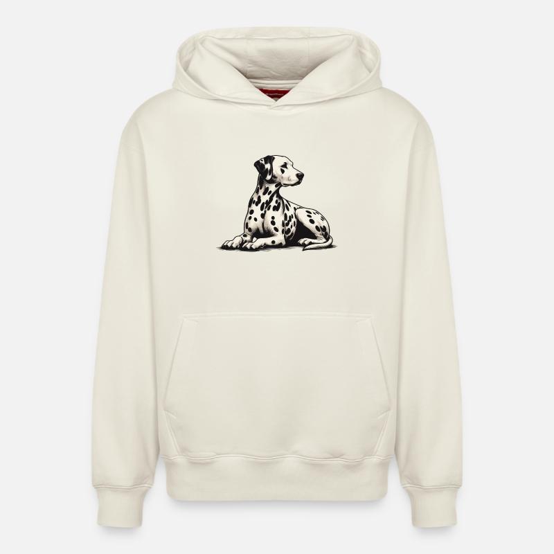Dalmate - Sweat à capuche unisexe décontracté en coton biologique – de SPREAD - blanc cassé