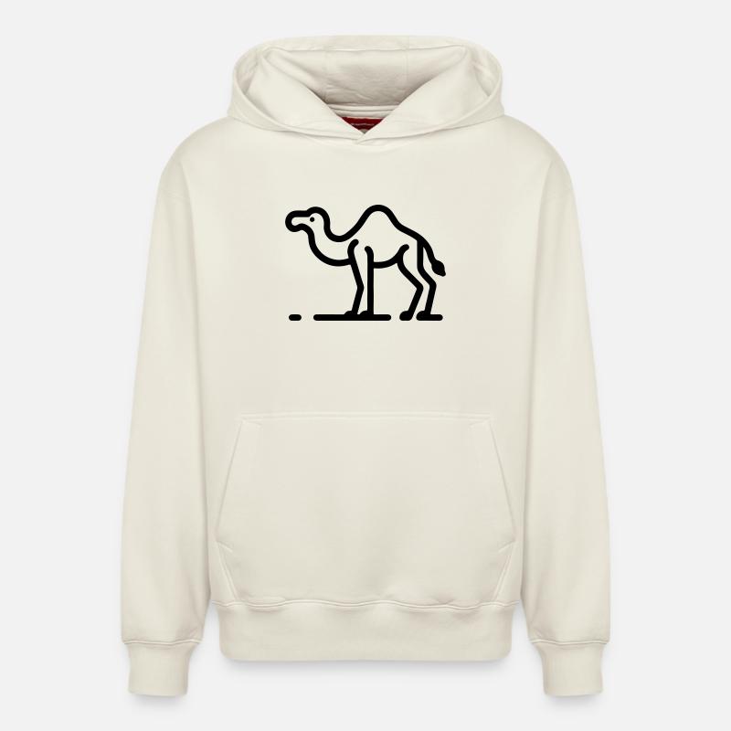 Chameau - Sweat à capuche unisexe décontracté en coton biologique – de SPREAD - blanc cassé