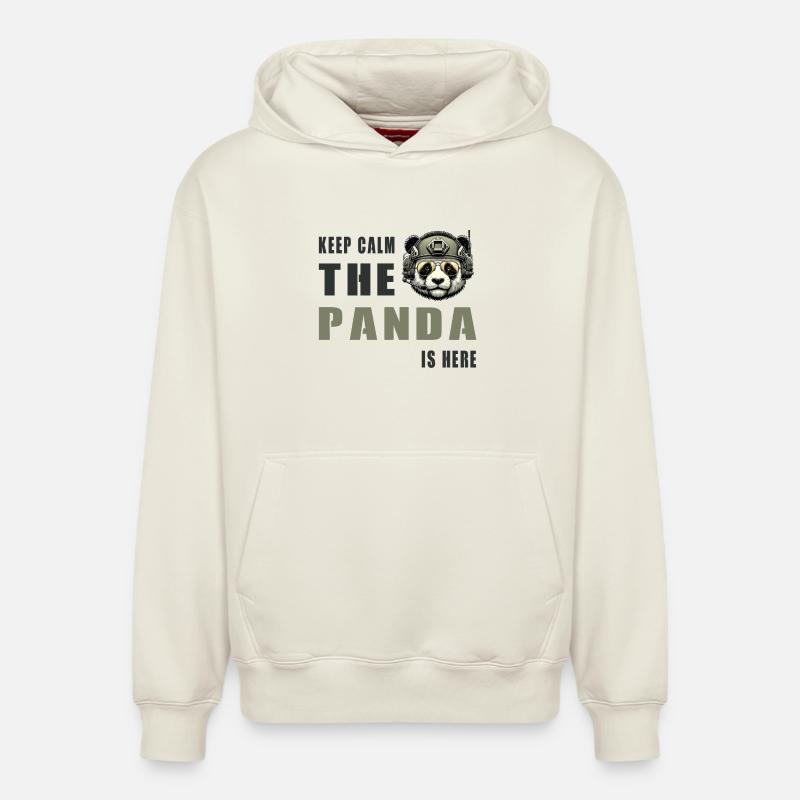 Tactical Panda – Keep Calm - Relaxed Unisex Organic Hoodie – by SPREAD - off white