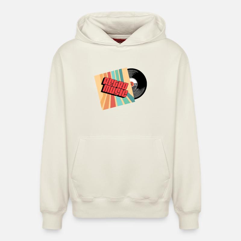 Rétro music - Sweat à capuche unisexe décontracté en coton biologique – de SPREAD - blanc cassé