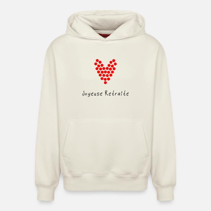 RETRAITE. RETRAITE. RETRAITEE. RETRAITE - Sweat à capuche unisexe décontracté en coton biologique – de SPREAD - blanc cassé