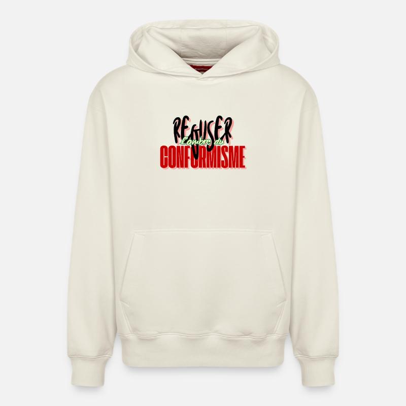 Refusing conformism - Relaxed Unisex Organic Hoodie – by SPREAD - off white