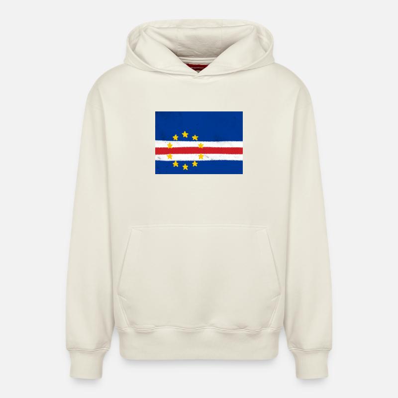 Drapeau du Cap-Vert - Sweat à capuche unisexe décontracté en coton biologique – de SPREAD - blanc cassé
