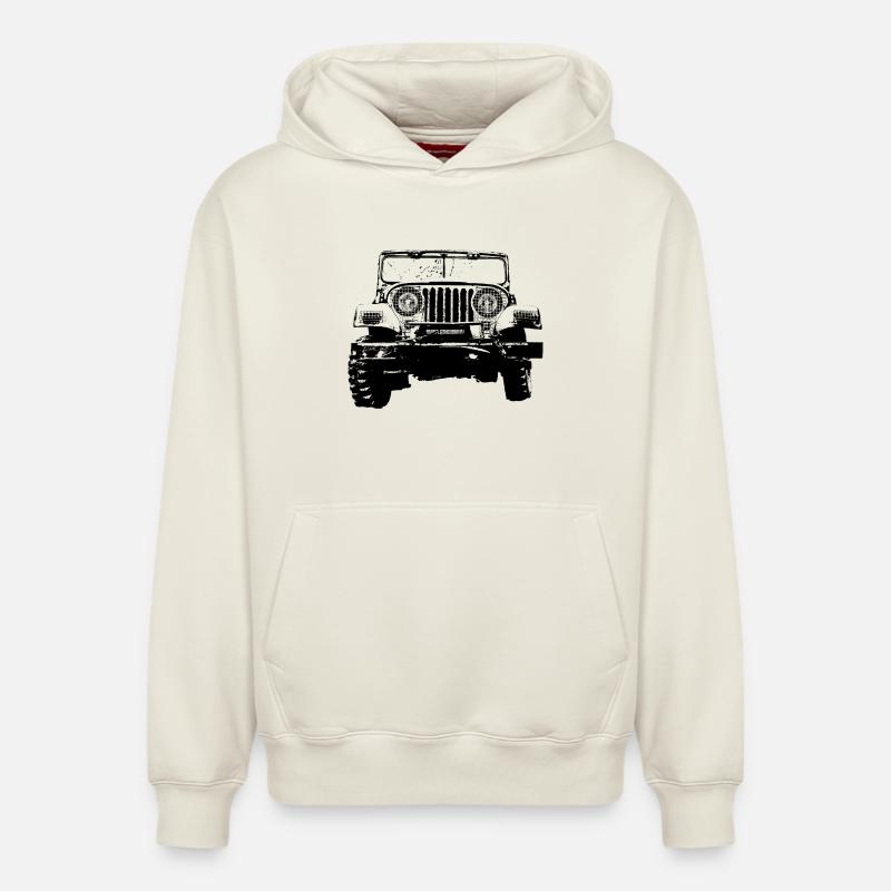 Jeep - Sweat à capuche unisexe décontracté en coton biologique – de SPREAD - blanc cassé