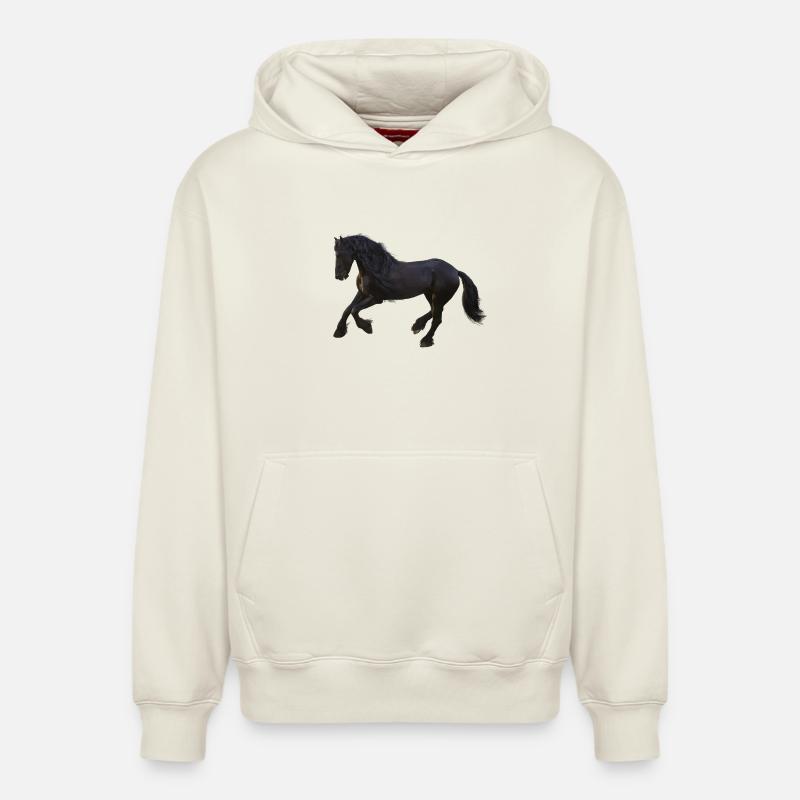 Cheval - Sweat à capuche unisexe décontracté en coton biologique – de SPREAD - blanc cassé