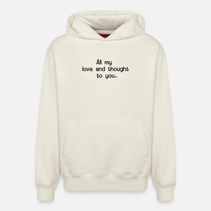 Paroles de deuil Coeur - Sweat à capuche unisexe décontracté en coton biologique – de SPREAD - blanc cassé