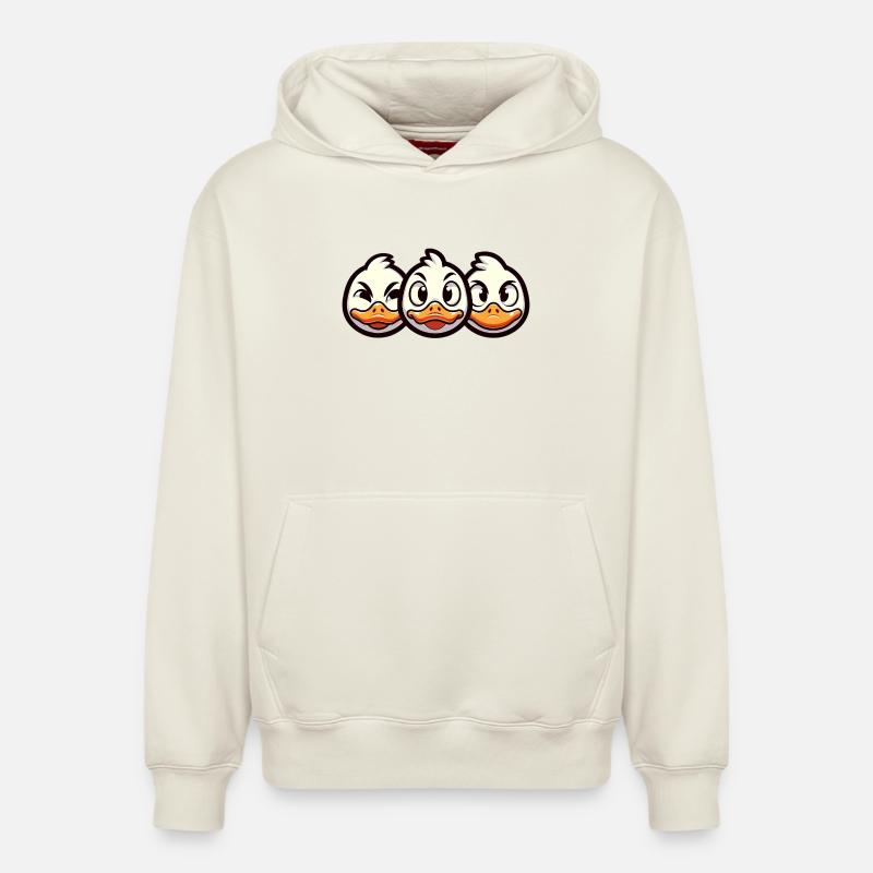 Chick Express Cartoon Design - Sweat à capuche unisexe décontracté en coton biologique – de SPREAD - blanc cassé