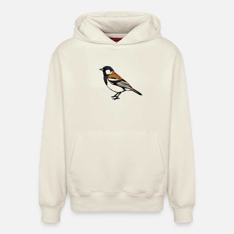 Moineau Oiseau - Sweat à capuche unisexe décontracté en coton biologique – de SPREAD - blanc cassé
