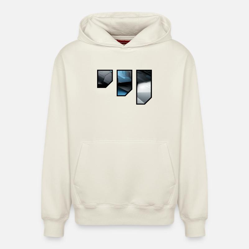 Futuristic Techno Abstract Pattern - Relaxed Unisex Organic Hoodie – by SPREAD - off white