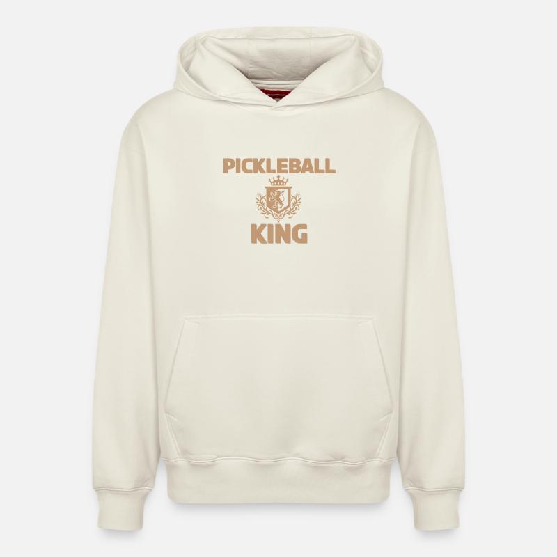 Conception de motif Pickleball King - Sweat à capuche unisexe décontracté en coton biologique – de SPREAD - blanc cassé