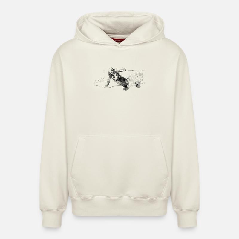 Ski - Sweat à capuche unisexe décontracté en coton biologique – de SPREAD - blanc cassé